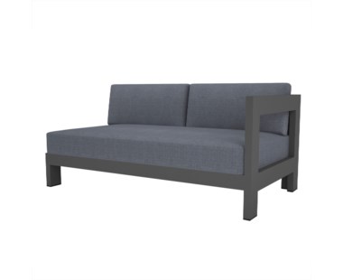 Hamilton Alu Compact 2 Seater Right Arm - Charcoal / Canvas Black